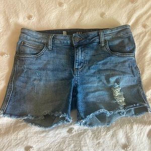 KUT! Jean shorts with rips and fringe at the bottom! Look brand new!!